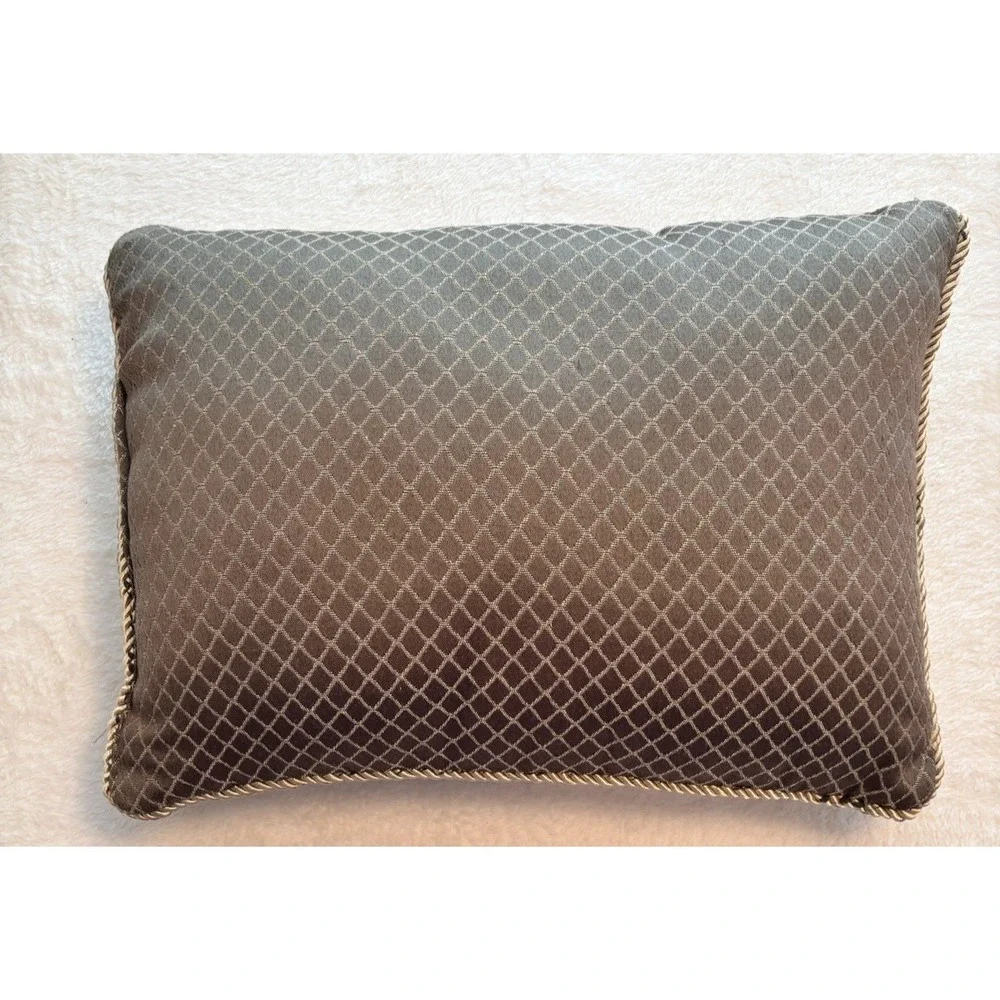 Vtg Croscill Dover Manor Townhouse Decorative Pillow Gold Green Burgundy 15x11